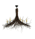 35"-58"W Twigs 6 Lt Rustic Lodge Chandelier
