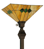62"H Martini Mission Stained Glass Torchiere