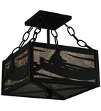 10"Sq Canoe At Lake Nautical Lodge Semi-Flushmount