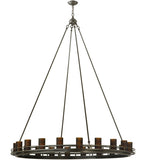60"W Barbury 20 Lt Contemporary Lodge Chandelier