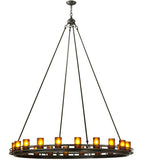 60"W Barbury 20 Lt Contemporary Lodge Chandelier
