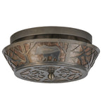 13"W Bear On The Loose Wildlife Flushmount