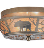 13"W Bear On The Loose Wildlife Flushmount