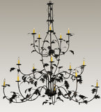 72"W Oak Leaf 15 Lt Lodge Chandelier