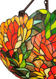 20.25"W Lamella Floral Stained Glass Inverted Pendant