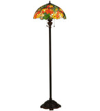 66"H Lamella Stained Glass Floral Floor Lamp