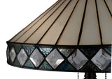 25"H Diamondring Stained Glass Table Lamp