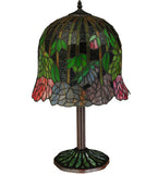 23"H Vizcaya Mosaic Base Floral Stained Glass Table Lamp