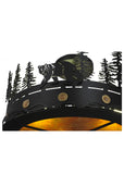 16"W Northwoods Bear At Dusk Wildlife Flushmount