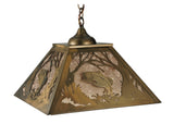 15.75"Sq Northwoods Leaping Bass Wildlife Pendant