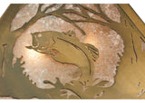 15.75"Sq Northwoods Leaping Bass Wildlife Pendant