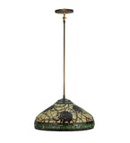 22.5"W Pinecone Dome Tiffany Lodge Pendant