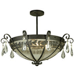 24"W Florentine W/Crystals Glam Semi-Flushmount