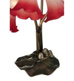 15.75"H Pink/White Pond Lily 3 Lt Accent Lamp