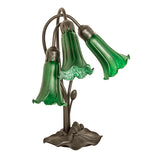16"H Green Pond Lily 3 Lt Table Lamp