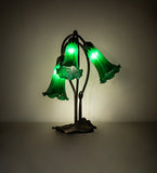16"H Green Pond Lily 3 Lt Table Lamp