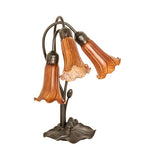 16"H Amber Pond Lily 3 Lt Table Lamp