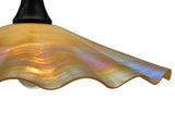 18"W Metro Galatia Scalloped Beige Iridescent Modern Pendant