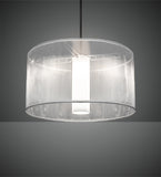 36"W Cilindro Sheer Contemporary Pendant