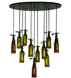 36"L  Thirsty Owl Personalized 11 Wine Bottle Cascading Pendant