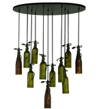 36"L  Thirsty Owl Personalized 11 Wine Bottle Cascading Pendant