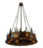 48"W Tall Pines W/Uplights W/Led Spotlight Chandel-Air Fan