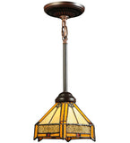 8"W Peaches Stained Glass Pendant