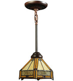 8"W Peaches Stained Glass Pendant