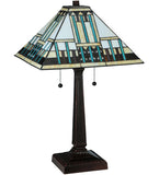 23"H Prairie Peaks Mission Stained Glass Table Lamp