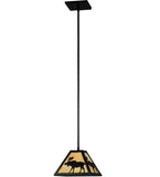 8.25"Sq Lone Moose Wildlife Ceiling Pendant