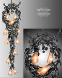 18"W Vinca Vine 12 Lt Floral Pendant