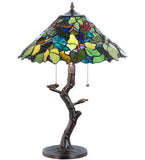 25"H Tiffany Grape Harvest Apple Tree Floral Table Lamp