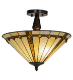 16"W Belvidere Mission Tiffany Semi-Flushmount