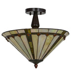 16"W Belvidere Mission Tiffany Semi-Flushmount