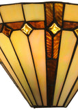13"W Belvidere Tiffany Mission Wall Sconce