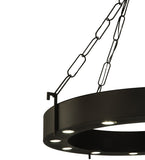 34"W Bangle W/LED Downlights Gothic Pendant