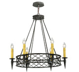 33"W Top Ridge 6 Lt Lodge Chandelier