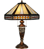26.5"H Diamond Mission Stained Glass Table Lamp