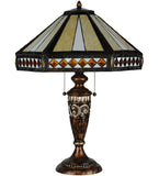 26.5"H Diamond Mission Stained Glass Table Lamp