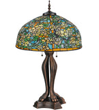36"H Tiffany Laburnum Trellis Floral Table Lamp