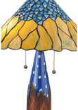 24.5"H Cristal Azul Stained Glass Table Lamp