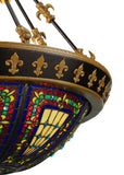 28"W Tiffany Fleur-De-Lis Inverted Pendant
