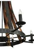 42"W Barrel Stave Madera 8 Lt Rustic Gothic Chandelier