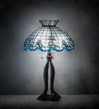31"H Roseborder Stained Glass Table Lamp