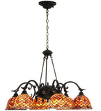 32.5"W Tiffany Fishscale 6 Lt Victorian Chandelie