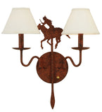 18"W High Plains Rider 2 Lt Wall Sconce