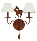 18"W High Plains Rider 2 Lt Wall Sconce