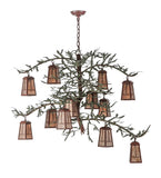 52"W Pine Branch Valley View 12 Lt Lodge LED Chandelier