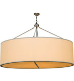 60"W Cilindro Eggshell Textrene Traditional Pendant
