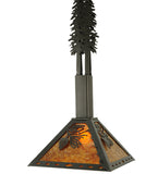 12"Sq Winter Pine Tall Pines Counter Balance Pendant